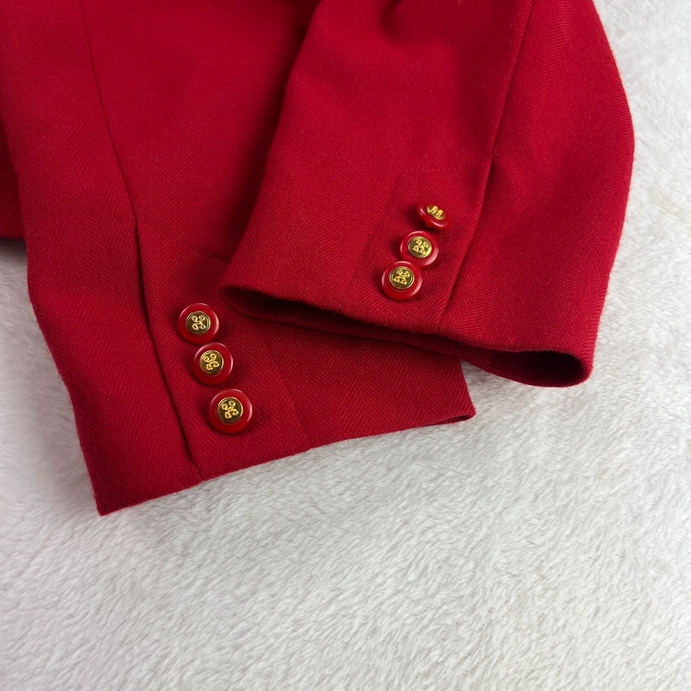 Avoca Collection VTG Red Wool Blazer Jacket Classic Ireland Holiday Old‎ Money - Picture 12 of 16